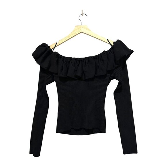 Jonathan Simkhai Isabelle Off-the-shoulder Ruffled Ribbed-knit Top, XL, NWT - Picture 6 of 16